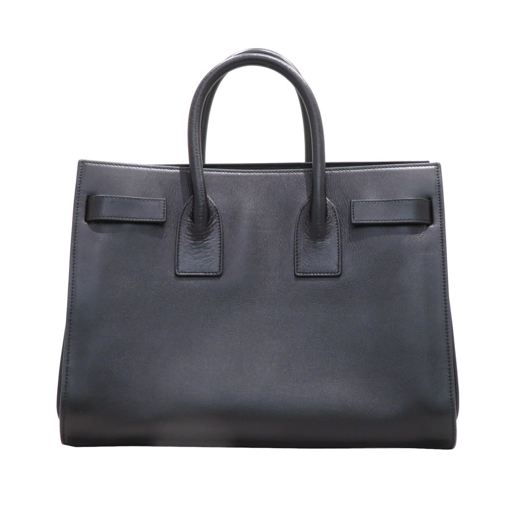 Saint Laurent Bag Leather Sac Jour Tote Black Du Handbag